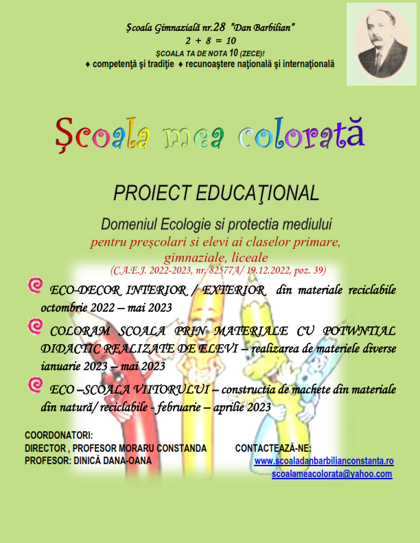 Proiect județean „Școala mea colorată”